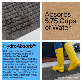 GORILLA GRIP HydroAbsorb mat deep grooves scraping dirt from footwear