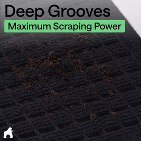 GORILLA GRIP HydroABSORB mat has soft polyester topside for comfortable steps.
