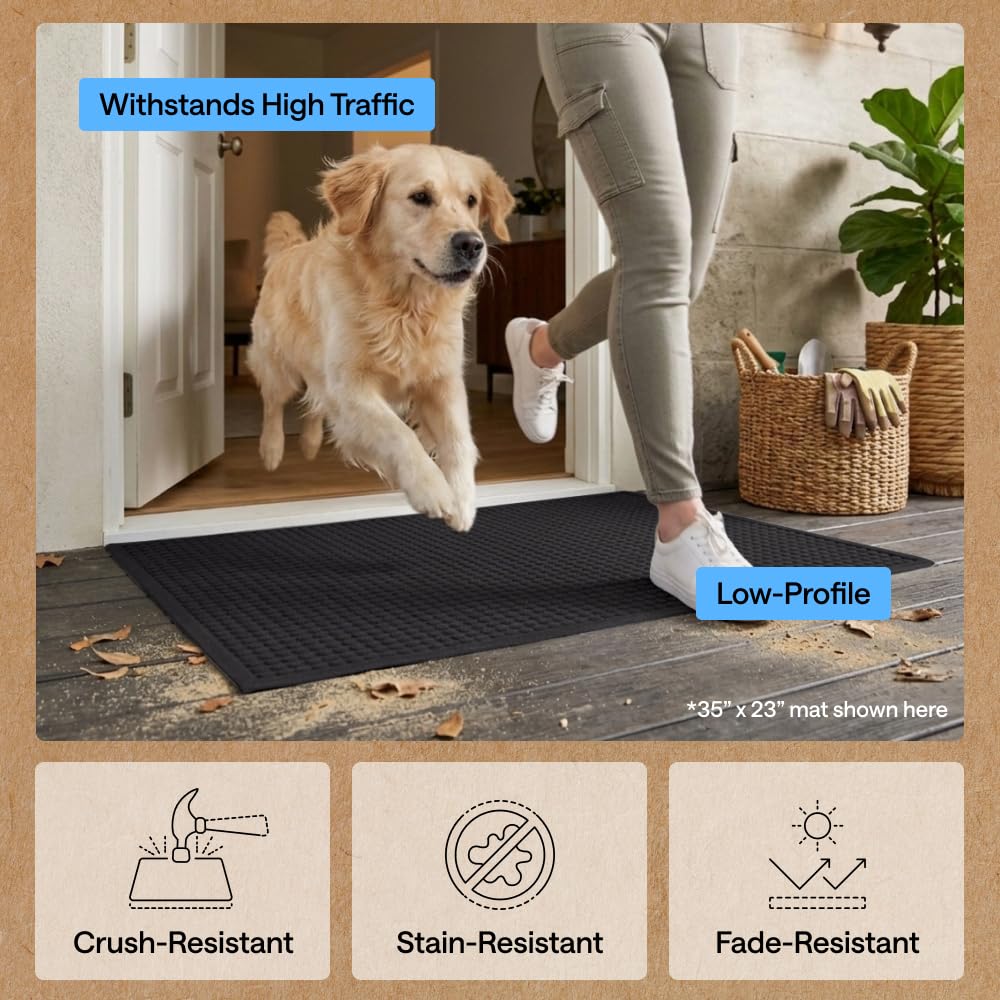 GORILLA GRIP HydroABSORB mat with textured rubber backing provides stability.