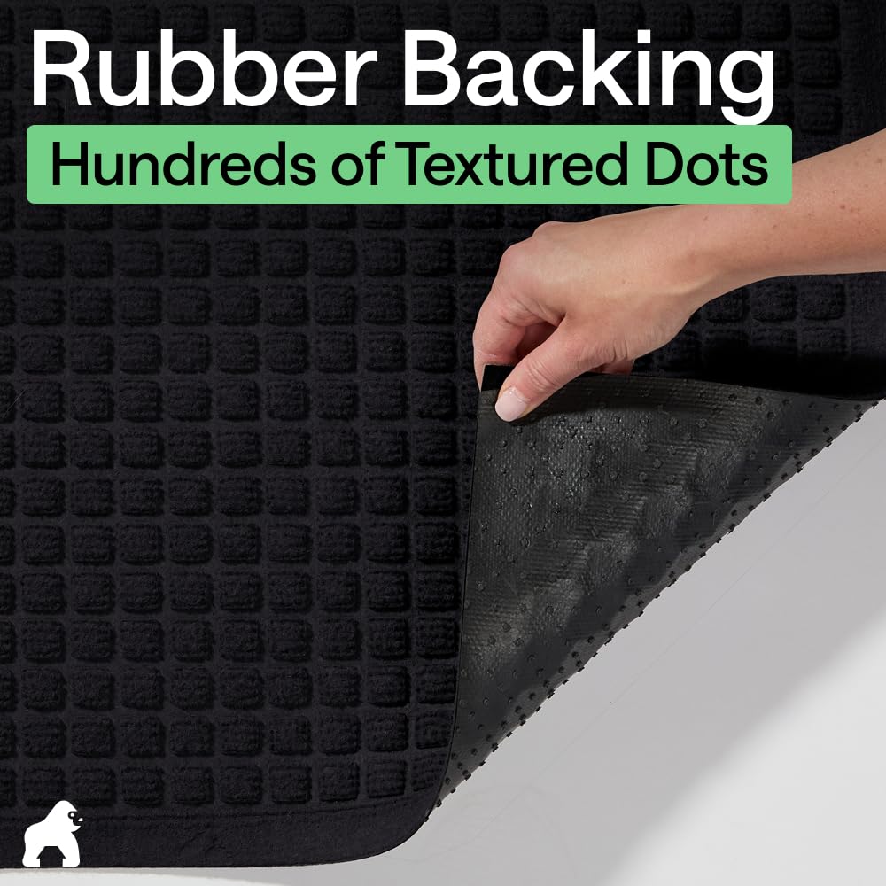 GORILLA GRIP HydroABSORB low-profile mat fits under doors easily