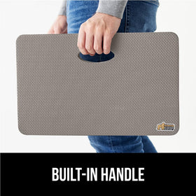 GORILLA GRIP kneeling pad large size measures 17.5 by 11 inches.