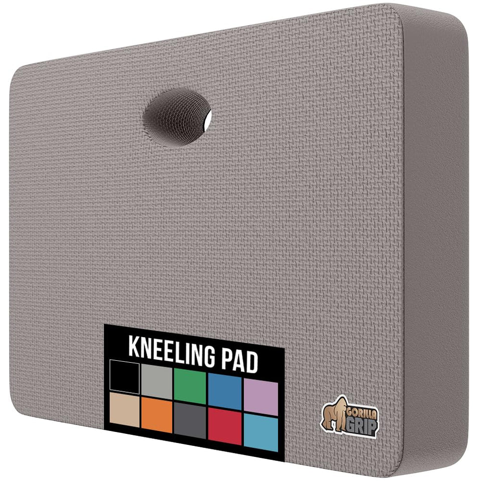 GORILLA GRIP kneeling pad front view shows thick foam for knee comfort.