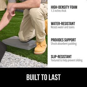 GORILLA GRIP kneeling pad textured top prevents slipping during tasks.