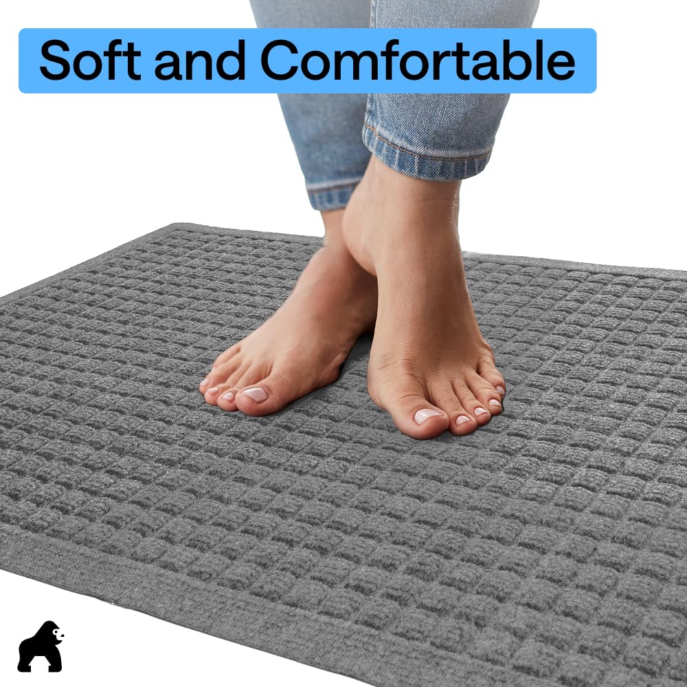 GORILLA GRIP mat has a low-profile 0.3 inch thickness for easy door clearance.