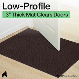 GORILLA GRIP 29x17 mat withstands high traffic in covered outdoor spaces.