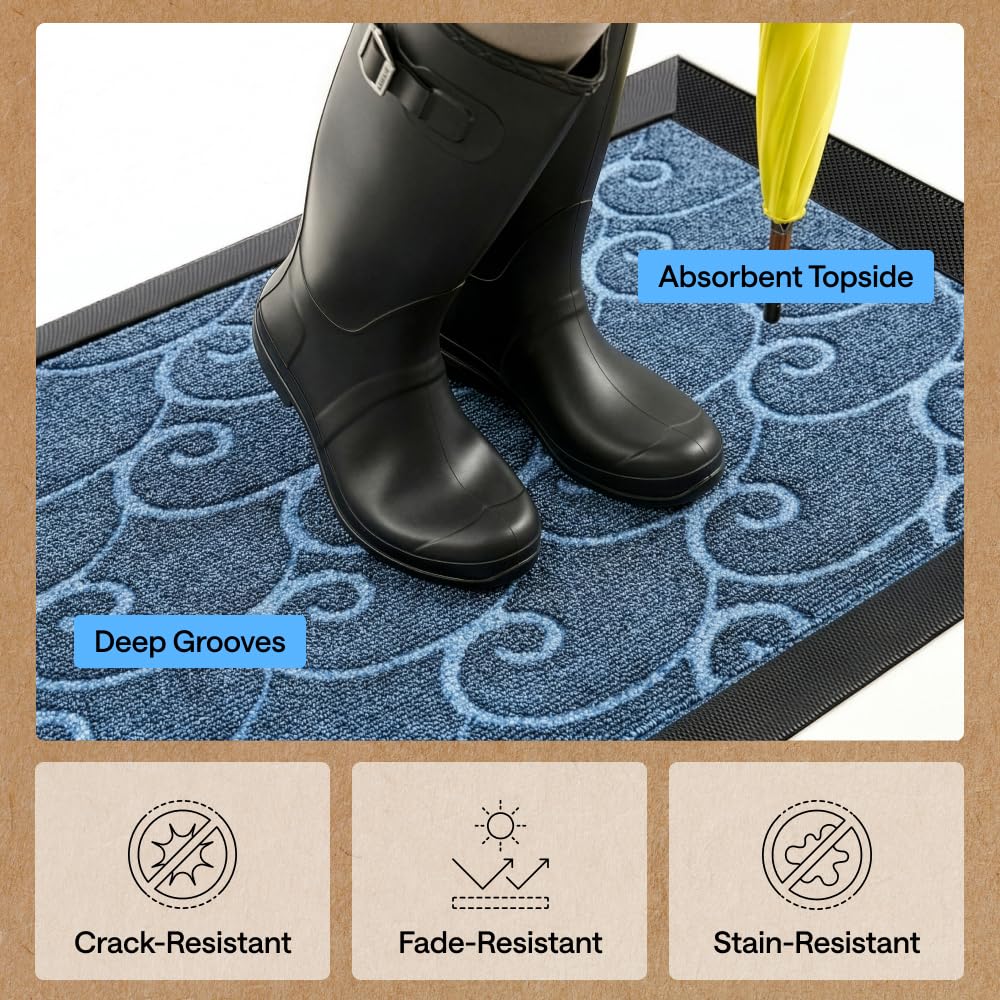Gorilla Grip low-profile door mat fits under most doors.