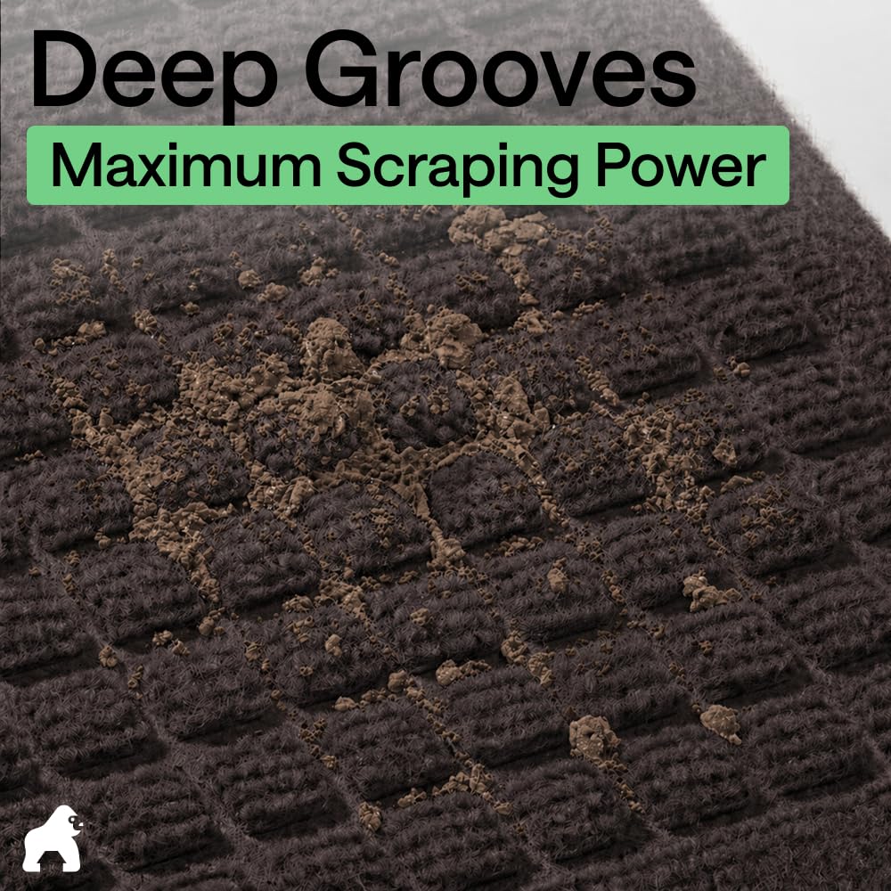 GORILLA GRIP HydroAbsorb mat uses polyester topside for soft, effective absorption.