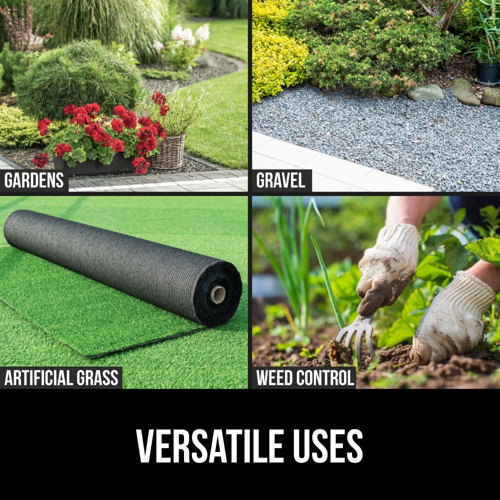 GORILLA GRIP sun-blocking feature reduces light to deter weeds.