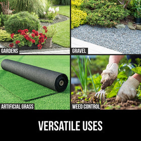 GORILLA GRIP sun-blocking feature reduces light to deter weeds.