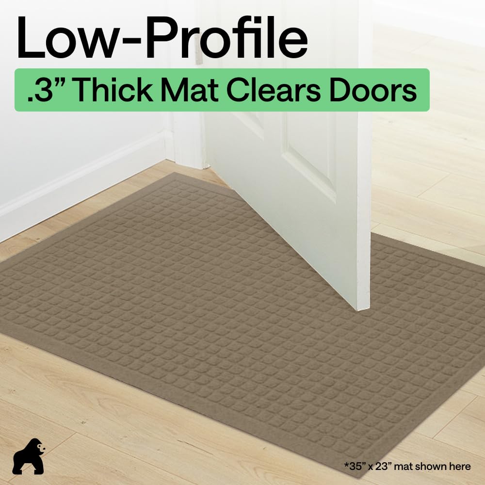 GORILLA GRIP water dam border helps contain moisture at threshold.