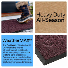 GORILLA GRIP WeatherMAX doormat close-up of daisy design highlights color