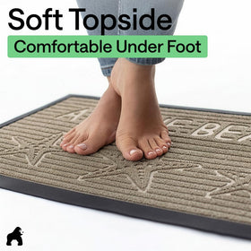 Gorilla Grip WeatherMAX doormat measures 29x17 inches.