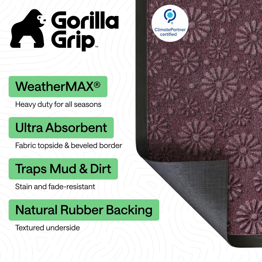 GORILLA GRIP WeatherMAX doormat top texture close-up shows durable woven surface
