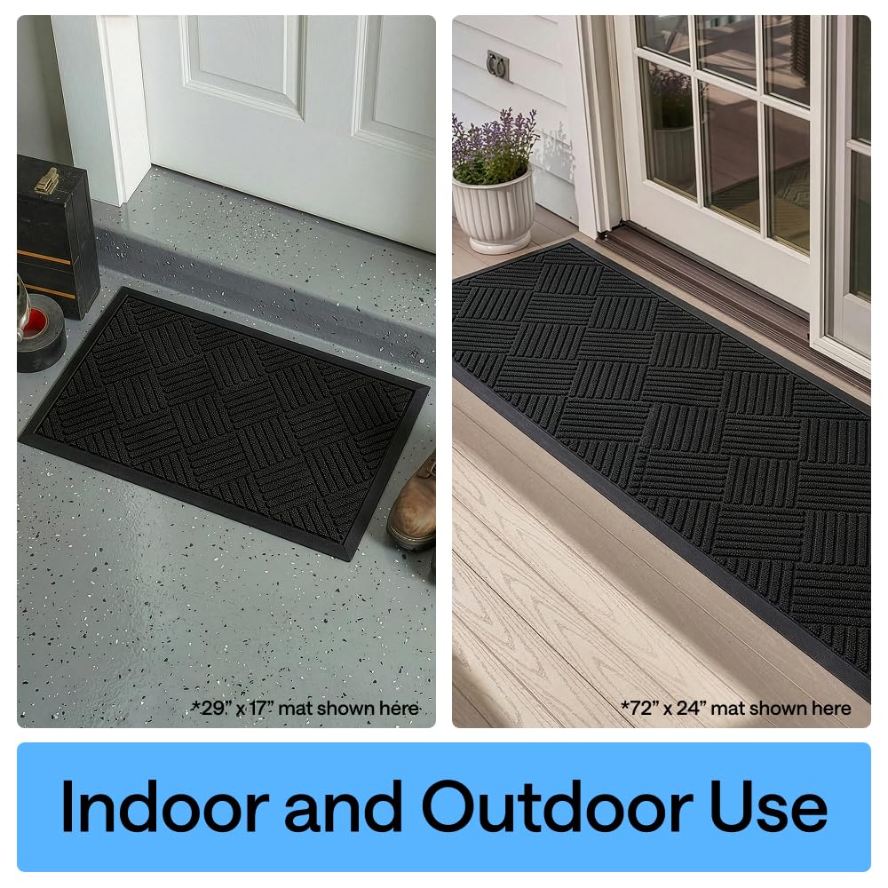 GORILLA GRIP WeatherMAX doormat Black Diamond style with rugged entryway performance.