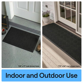 GORILLA GRIP WeatherMAX black maze pattern adds entryway style.