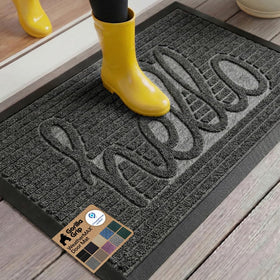 GORILLA GRIP WeatherMAX doormat charcoal front view for durable entry protection.