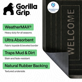 GORILLA GRIP WeatherMAX doormat closeup grooves highlights dirt and moisture capture