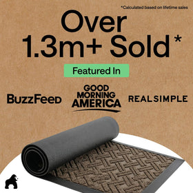 GORILLA GRIP WeatherMAX doormat outdoors, withstands rain and mud.