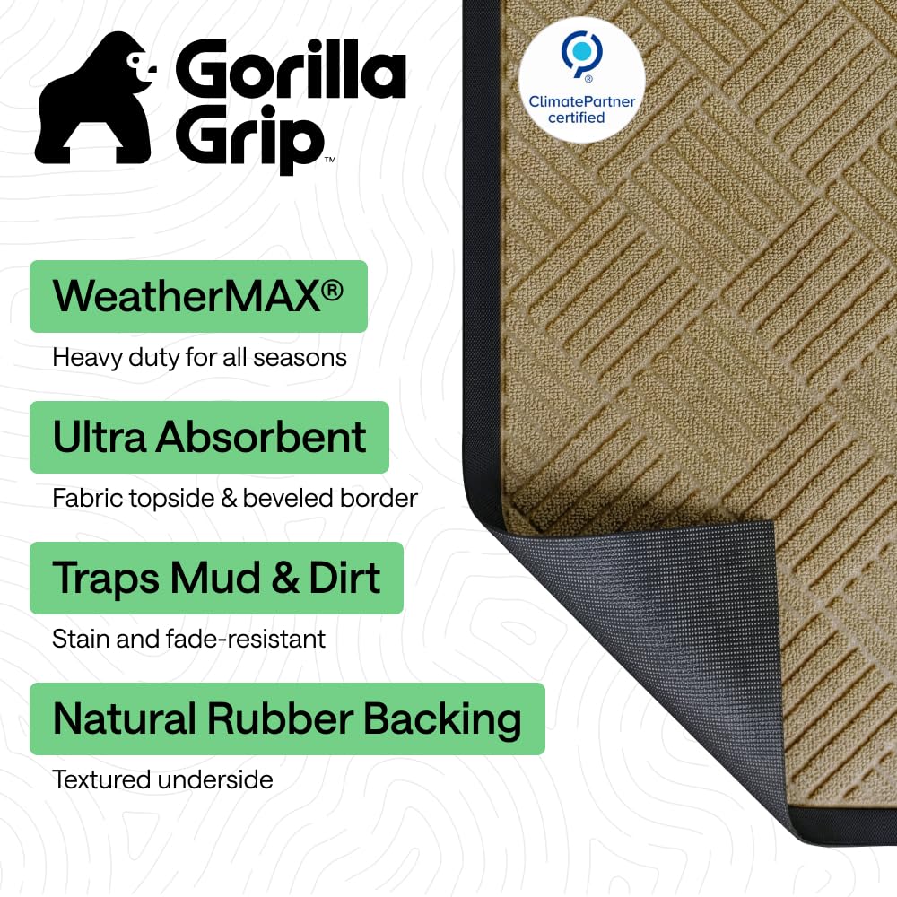 Close-up of WeatherMAX doormat deep grooves capturing dirt and moisture