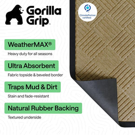 Close-up of WeatherMAX doormat deep grooves capturing dirt and moisture