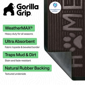 GORILLA GRIP WeatherMAX doormat deep grooves trap moisture at doorways.