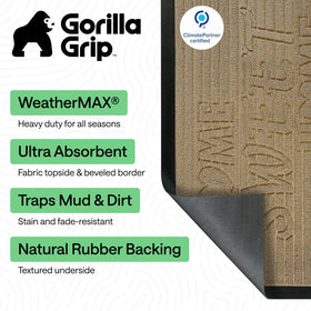 GORILLA GRIP WeatherMAX close-up dirt capture highlights deep grooves.
