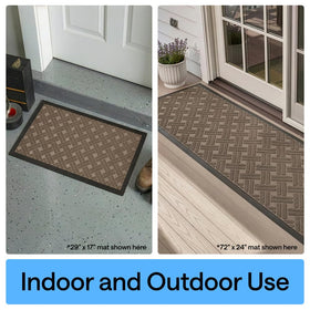 GORILLA GRIP WeatherMAX 35x23 mat fits entryways and high-traffic areas.