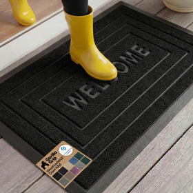 GORILLA GRIP WeatherMAX doormat front view shows rugged entryway protection