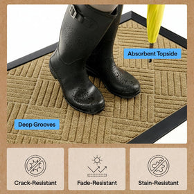 WeatherMAX doormat in a high-traffic entry displaying resilience