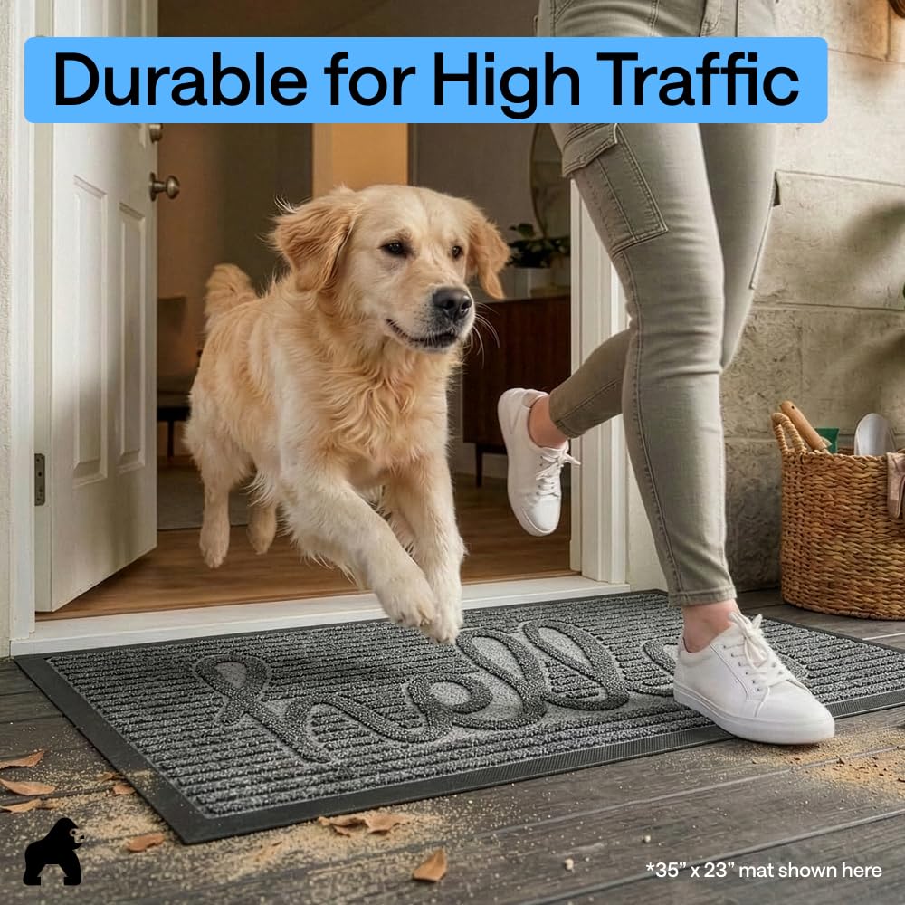GORILLA GRIP WeatherMAX doormat indoor outdoor use for versatile placement.