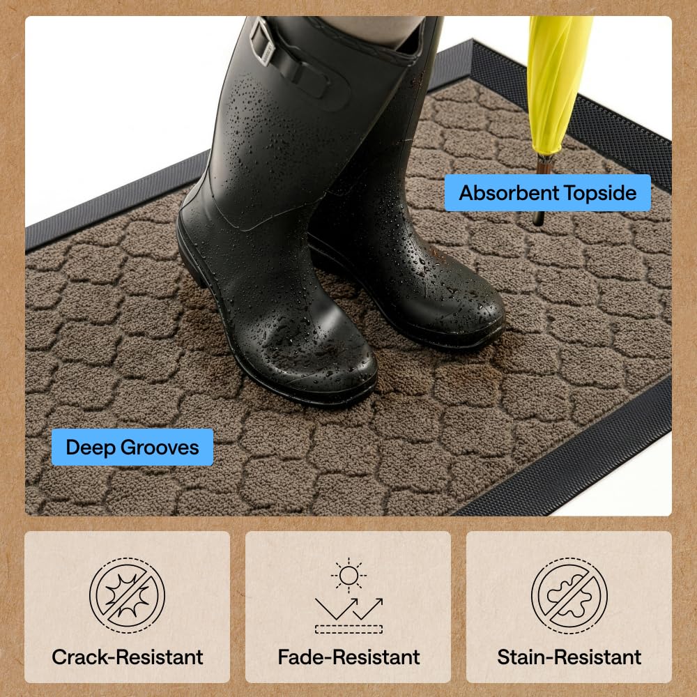 GORILLA GRIP WeatherMAX natural rubber backing offers tear resistance for busy entryways.
