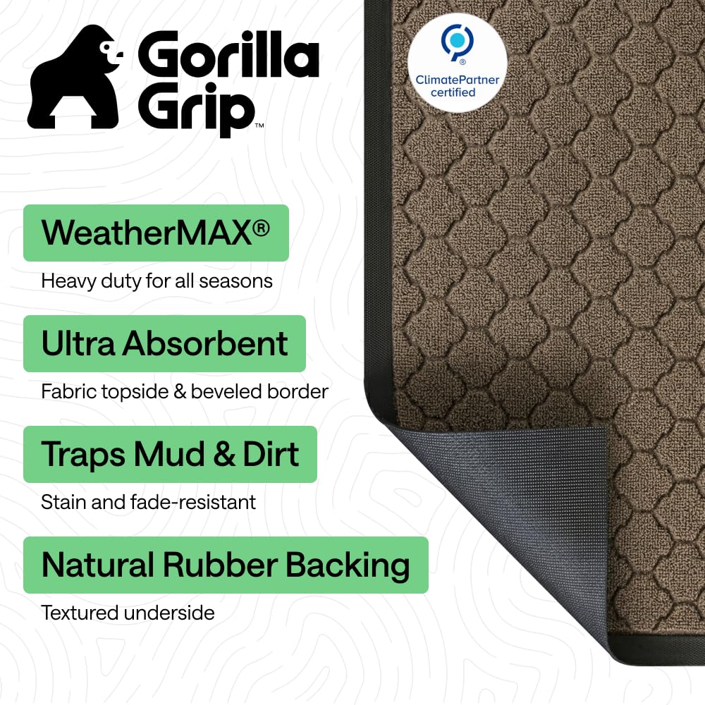 GORILLA GRIP WeatherMAX close-up texture shows durable, flexible surface for all-season use.