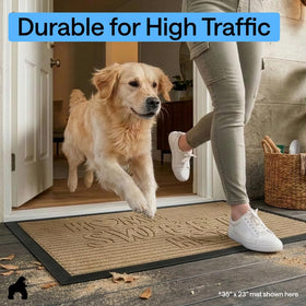 Gorilla Grip WeatherMAX doormat low-profile design for easy door passage.