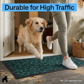 35x23 inch WeatherMAX doormat covers a wide threshold area.
