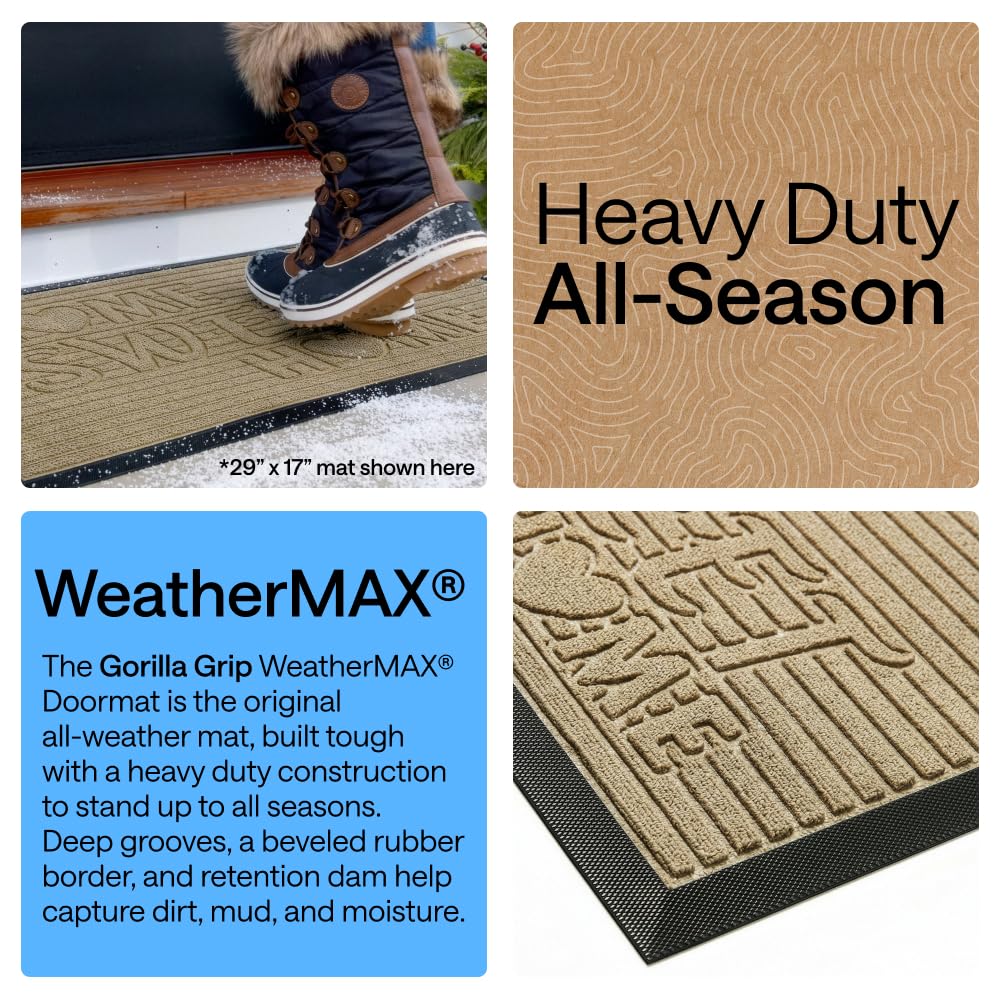 GORILLA GRIP WeatherMAX mat in rain demonstrates moisture management.