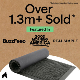 Gorilla Grip WeatherMAX doormat natural rubber backing enhances durability.