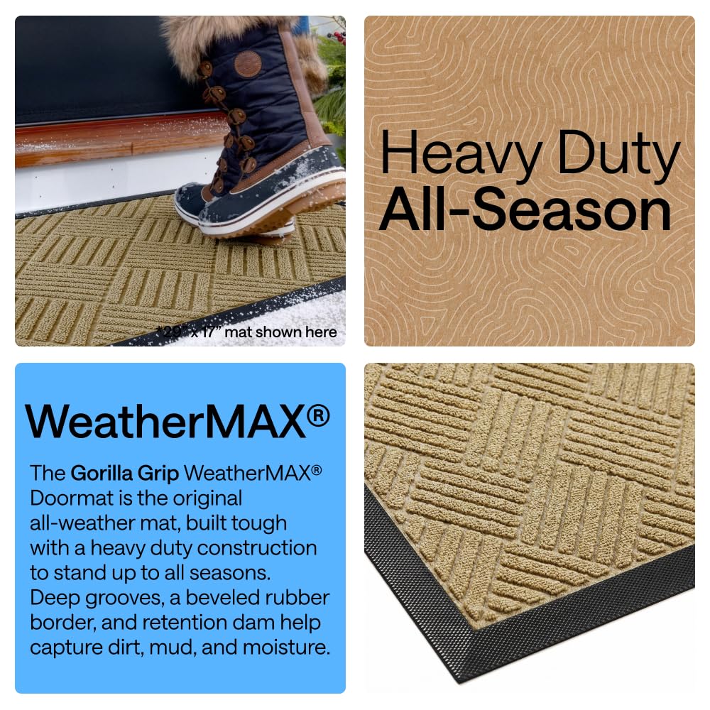 Side profile of WeatherMAX doormat highlighting its low-profile clearance