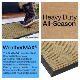 Side profile of WeatherMAX doormat highlighting its low-profile clearance