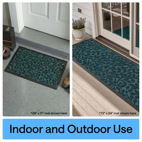 Easy to clean WeatherMAX mat—shake, sweep, or rinse away dirt