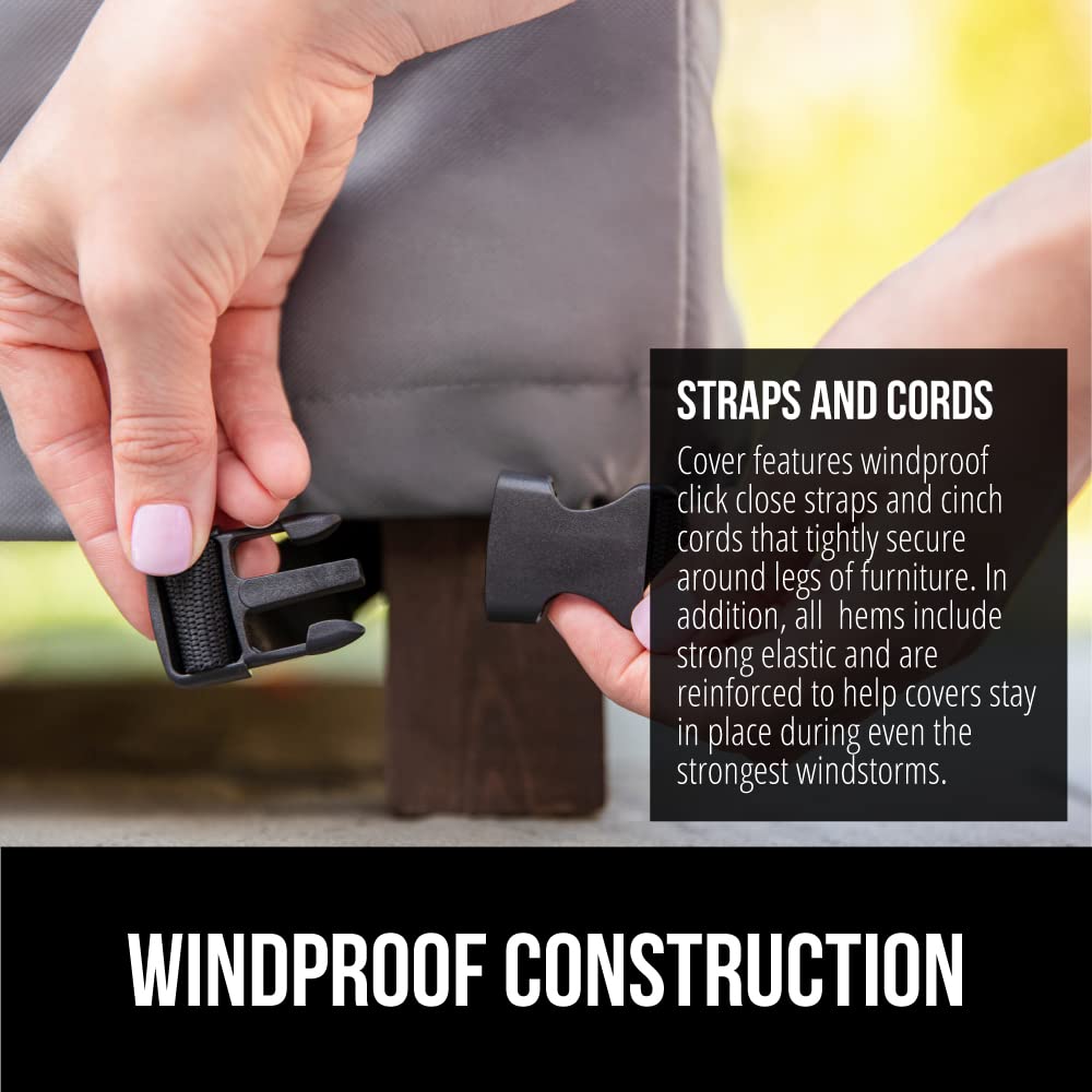 GORILLA GRIP windproof straps secure the cover on legs