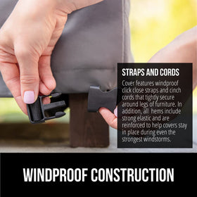 GORILLA GRIP windproof straps secure the cover on legs