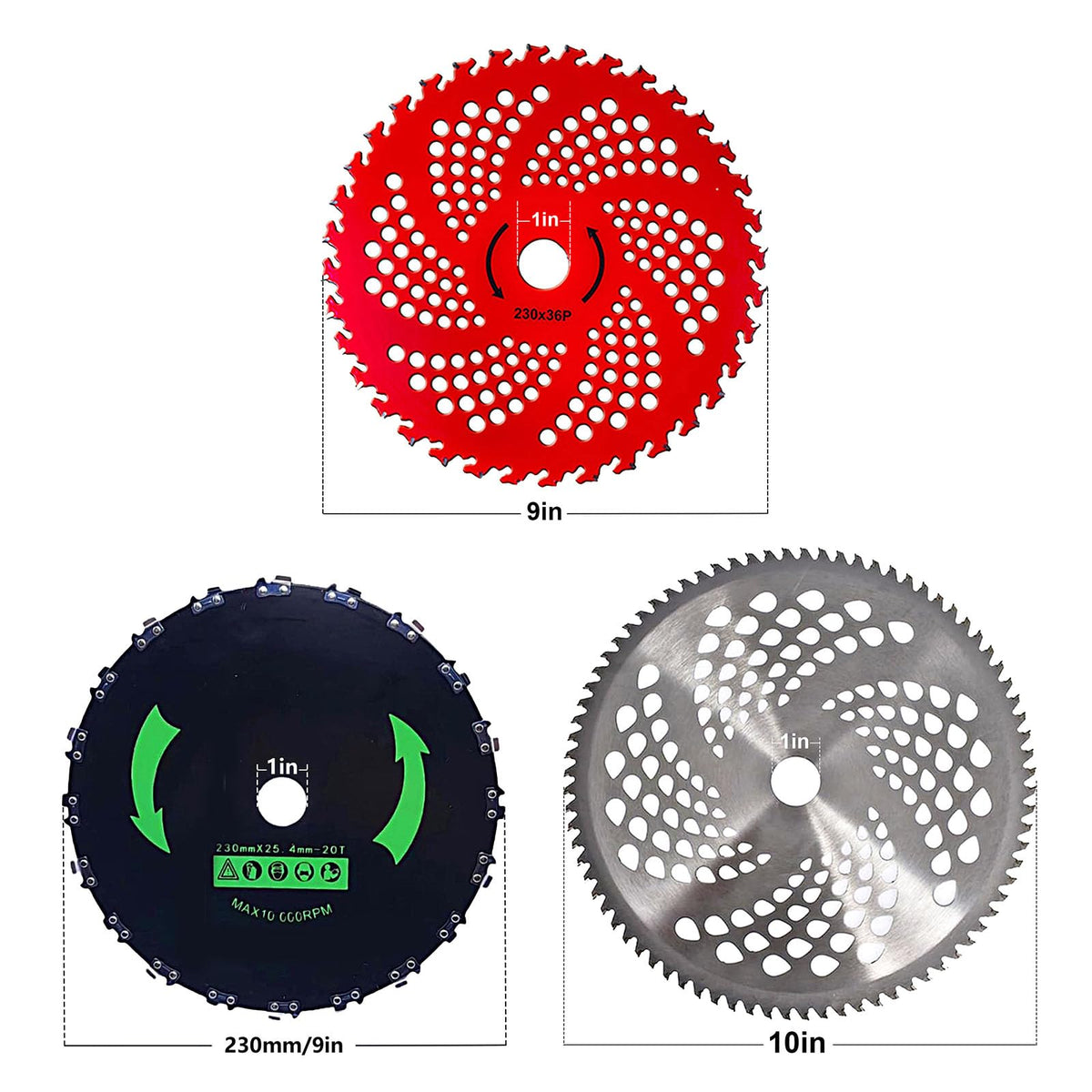 GOROBU 9-inch 20T chainsaw blade for thick brush