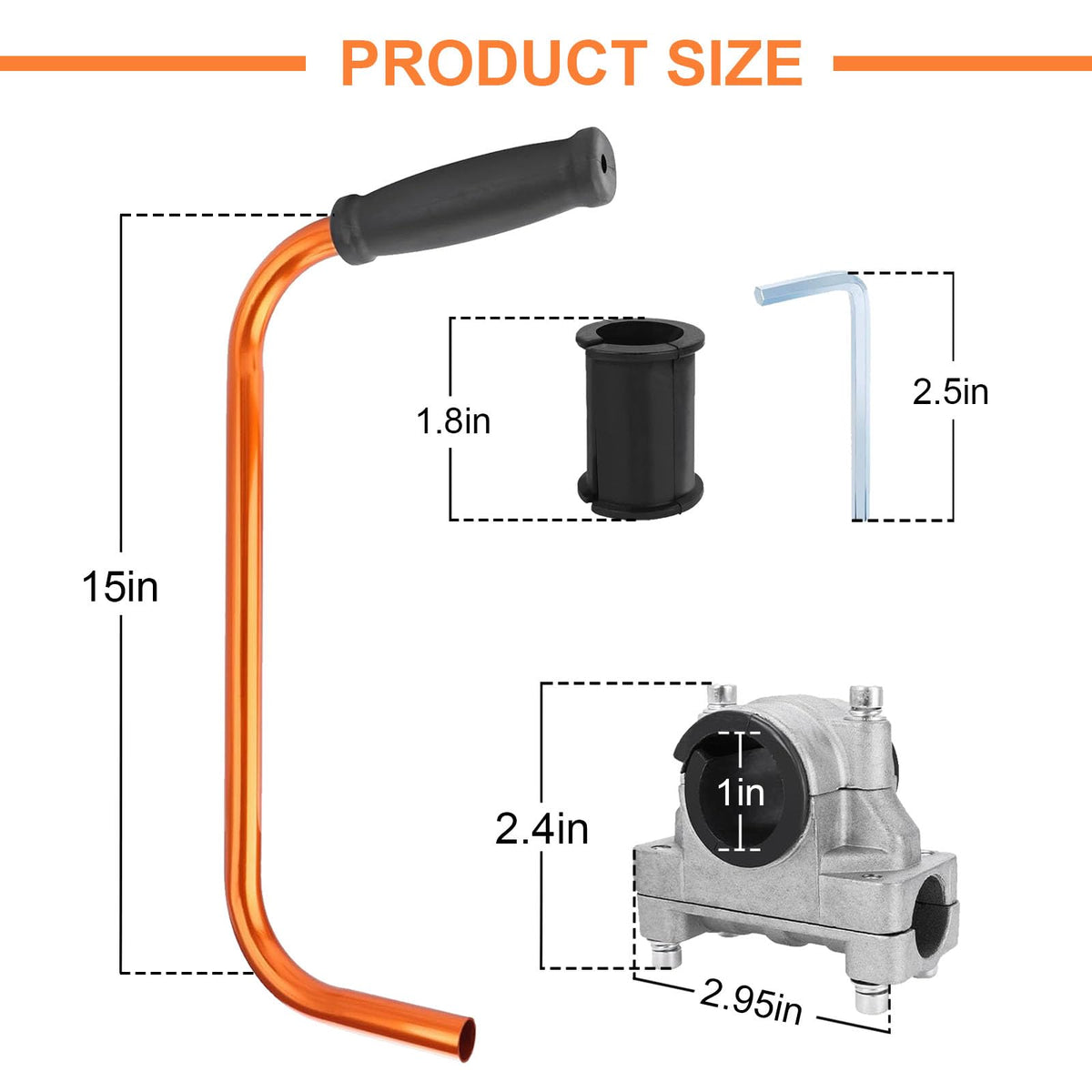 GOROBU orange aluminum tubing for durable trimmer extension and visibility