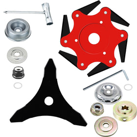 GOROBU steel trimmer head with 6-blade razors for precise lawn trimming.