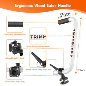 GOSDENG weed eater handle extension installation on trimmer shaft for control.
