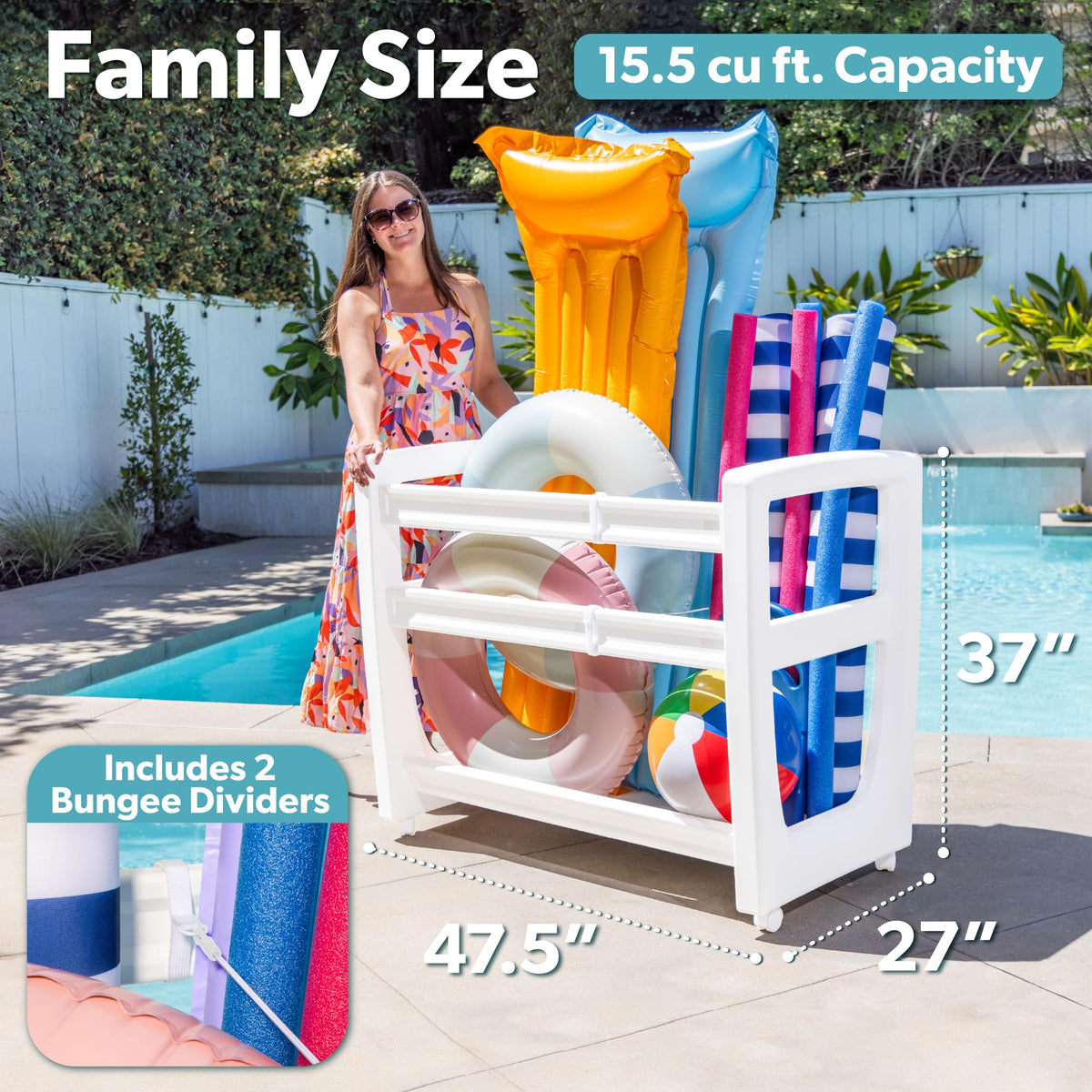 GoSports Coast Modern with two bungee dividers secures large items securely.