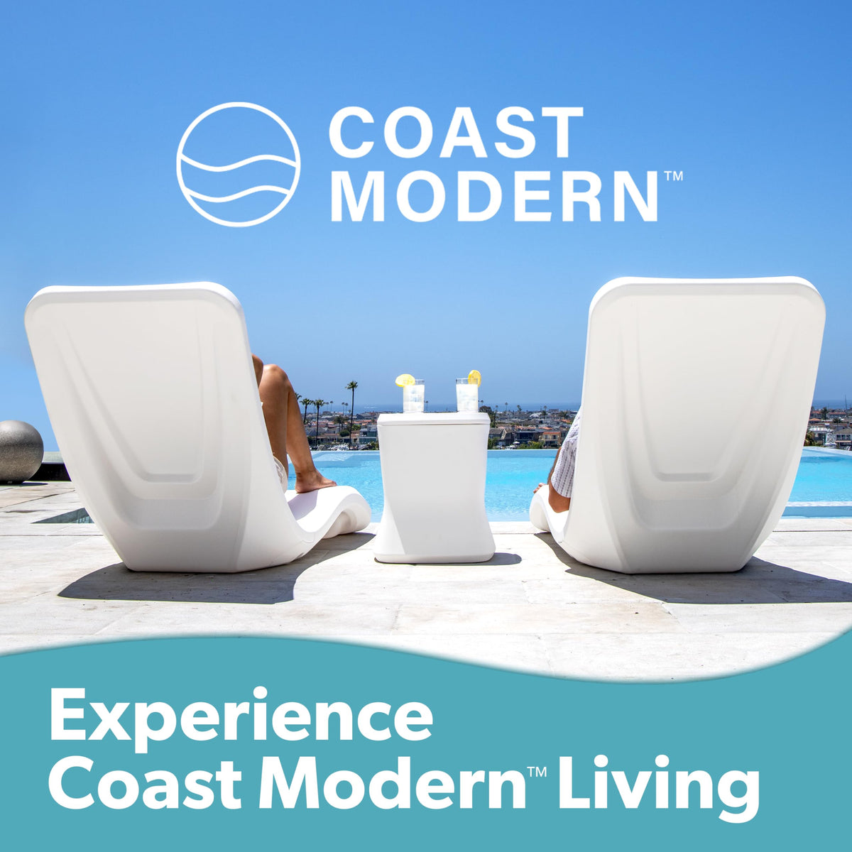 GoSports Coast Modern setup-ready with optional risers and side table accessories