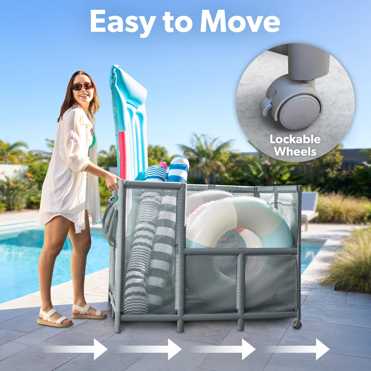 GoSports Coast Modern weatherproof materials resist sun and chlorine