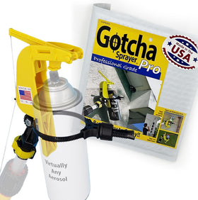 Gotcha Sprayer Pro extension pole adaptor attached for long-range spraying control.
