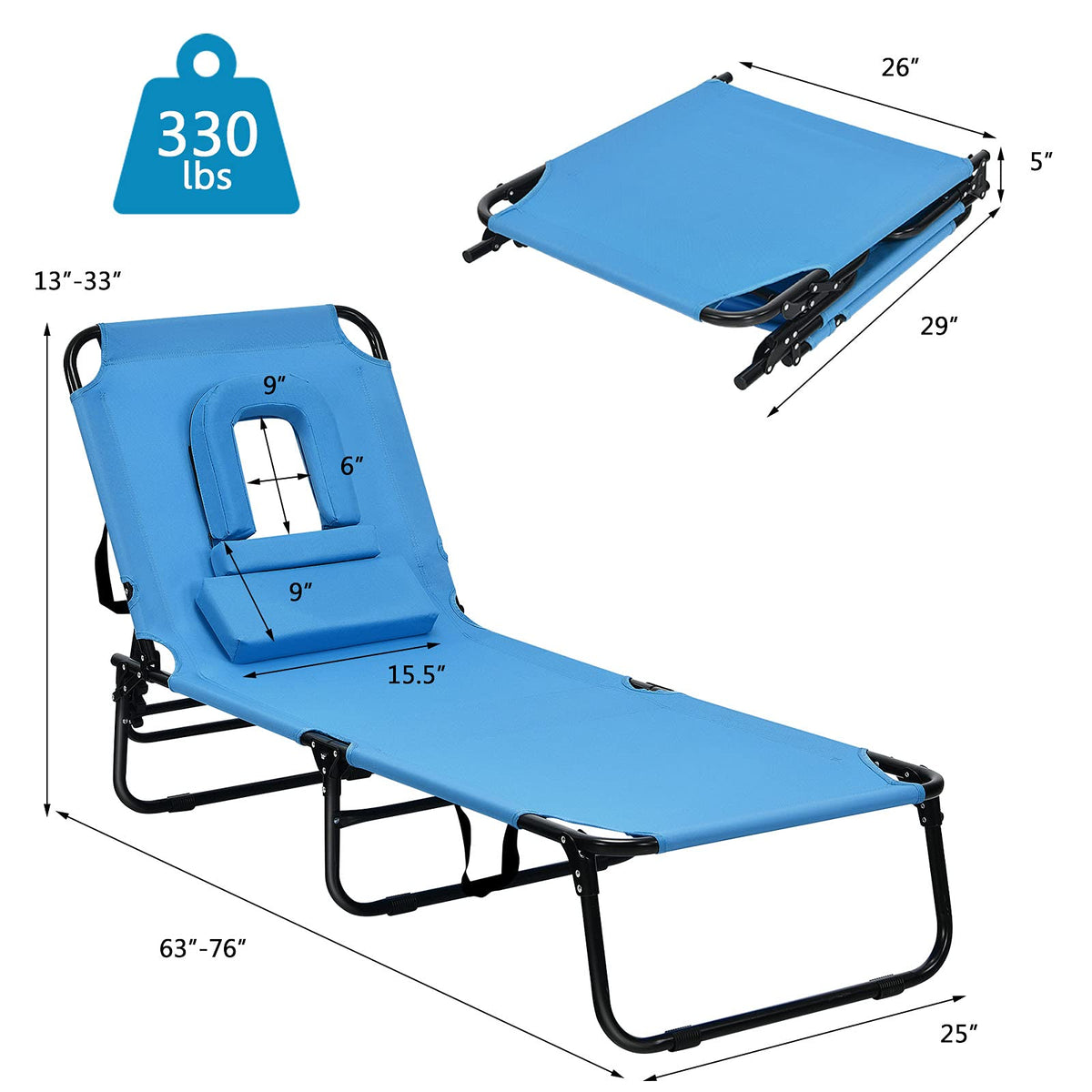 Gotoplay adjustable lounger lies flat for extended sunbathing comfort